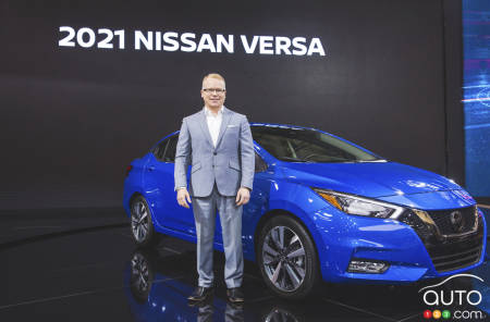 Steve Milette, president ofNissan Canada, with the 2021 Nissan Versa